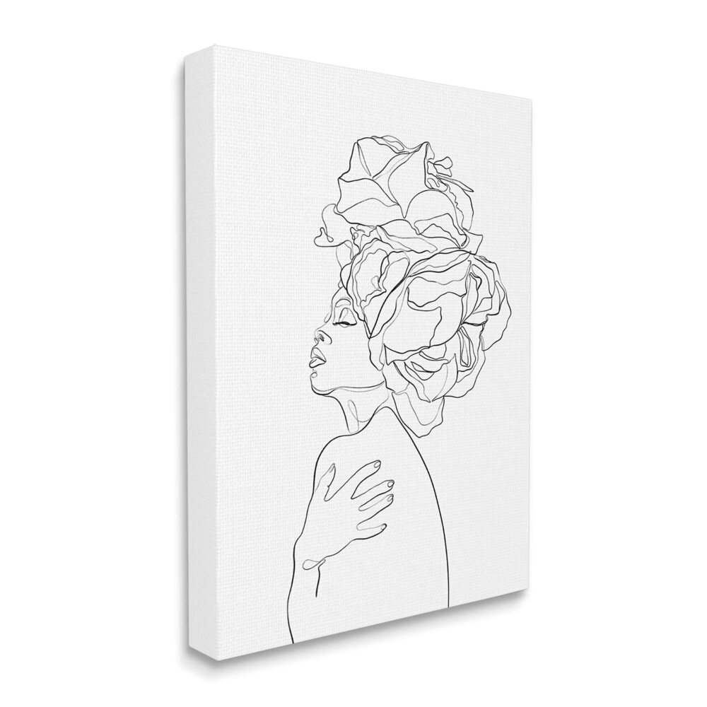 3543 Slouching with Headwrap Minimalism Linework